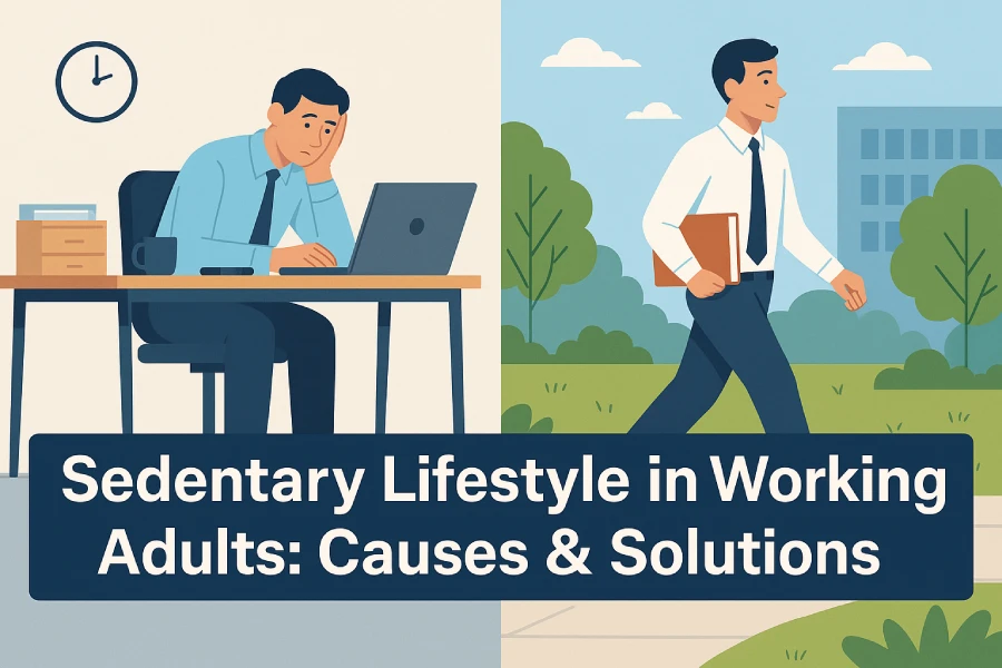 Sedentary Lifestyle in Working Adults: Causes, Health Risks & Practical Solutions