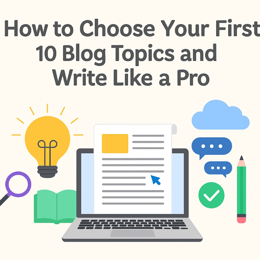 How to Choose Your First 10 Blog Topics and Write Like a Pro